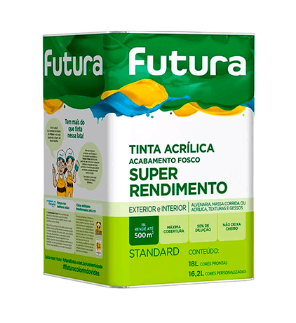 Tinta Acrílica Standard Fosca Super Rendimento Futura 18L