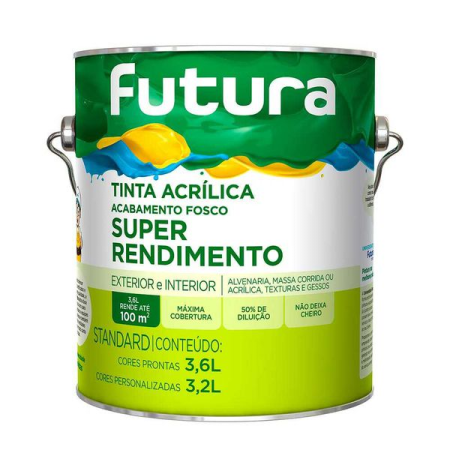 Tinta Acrílica Standard Fosca Super Rendimento Futura 3600ml